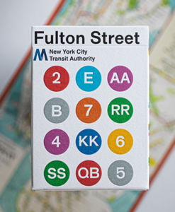 WHITE EDITION FULTON STREET MTA PLAYING CARDS (1972 VIGNELLI MAP EDITION)